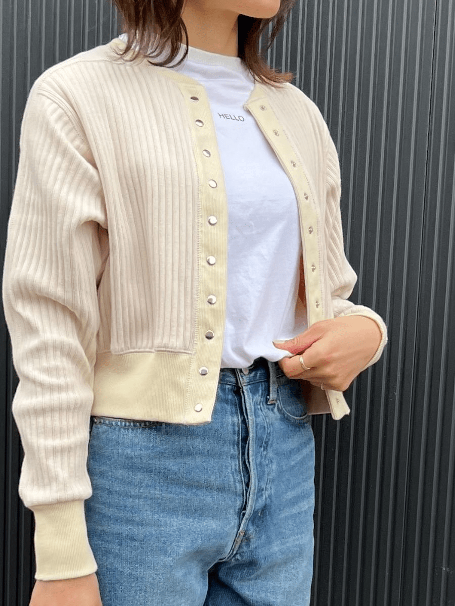 maison de Dolce. リブカットソーカーディガン【beige】