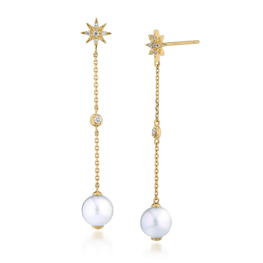 STAR JEWELRY K18 ピアス PEARL CELESTIAL