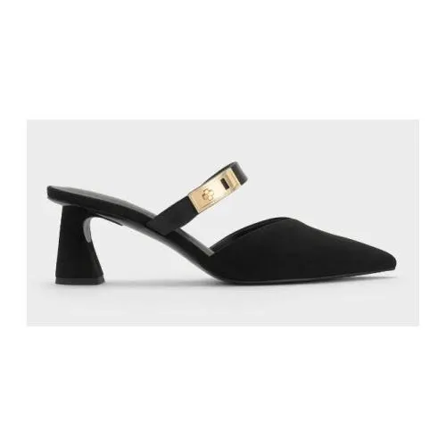 CHARLES & KEITH Lando ランド ポインテッドドゥメタリックバックルヒールミュール