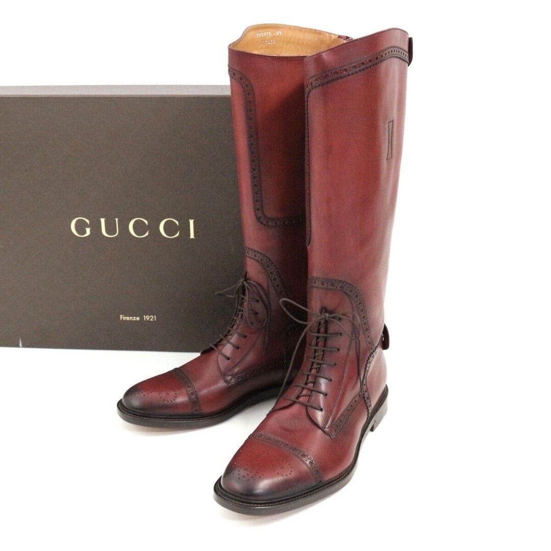 GUCCI グッチ バイ フリーダジャンニーニ 12AW バックジップカントリーロングブーツ