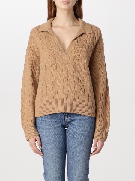 Ralph Lauren Braided Sweater with Camel Polo Neck