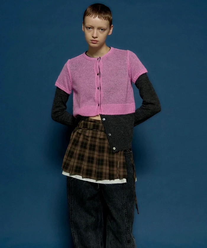 MAISON SPECIAL REVERSIBLE KNIT CARDIGAN