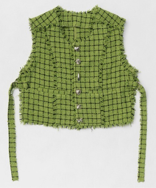 MAISON SPECIAL Tweed Fringe Vest