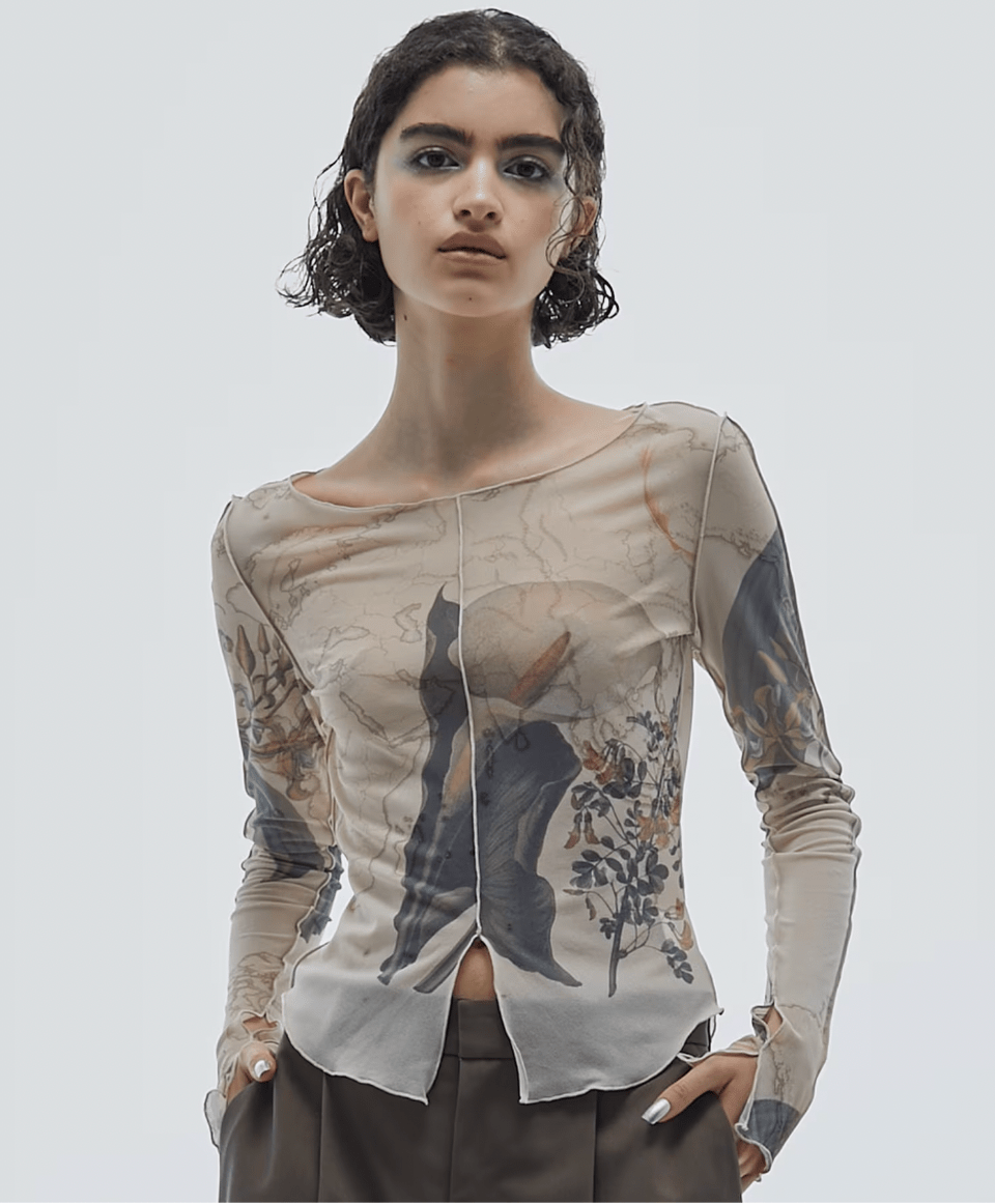 STUDIOUS Vintage Flower Skin Top