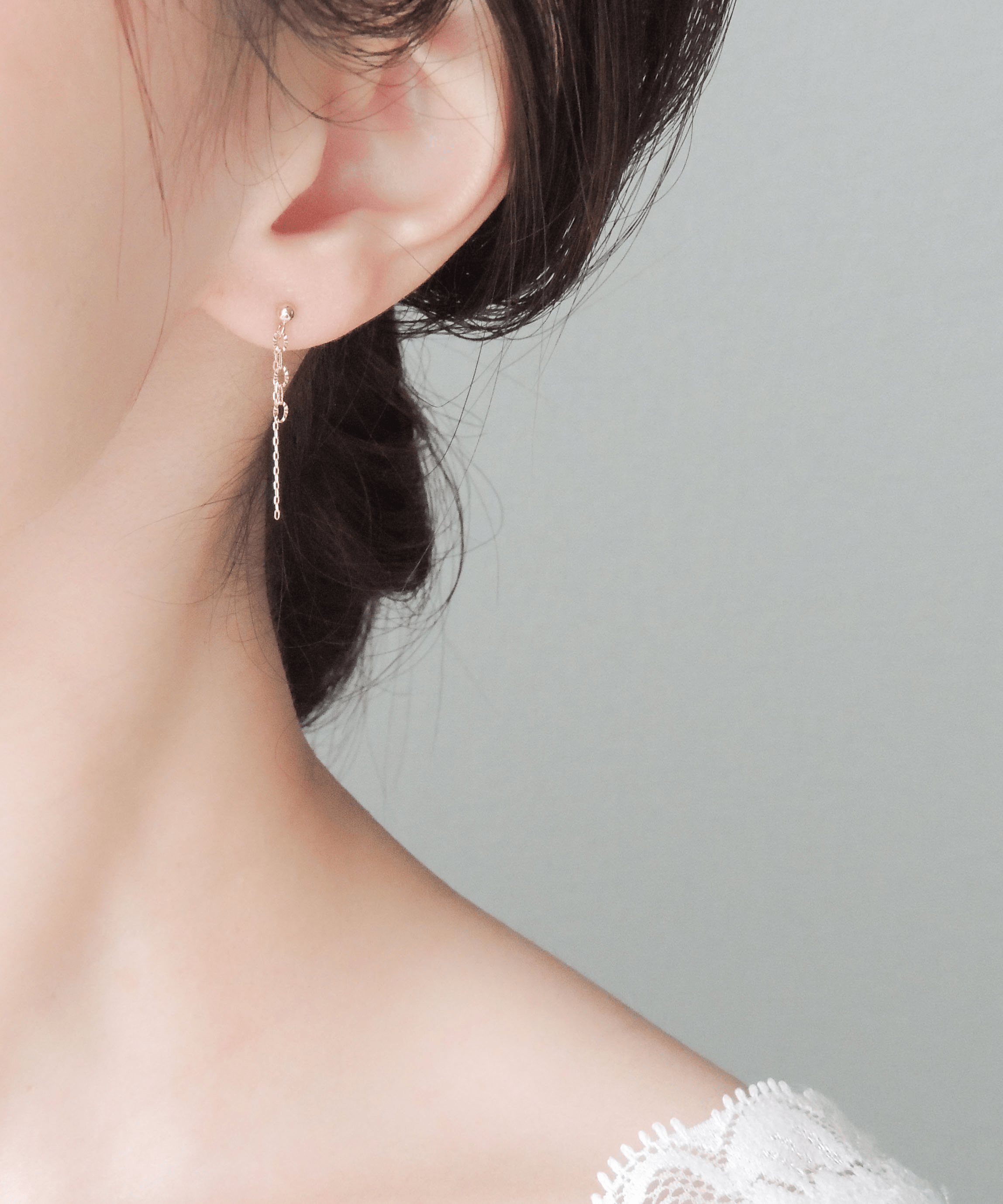 Meach. Meach.【PI053】K18シンプルチェーンピアス