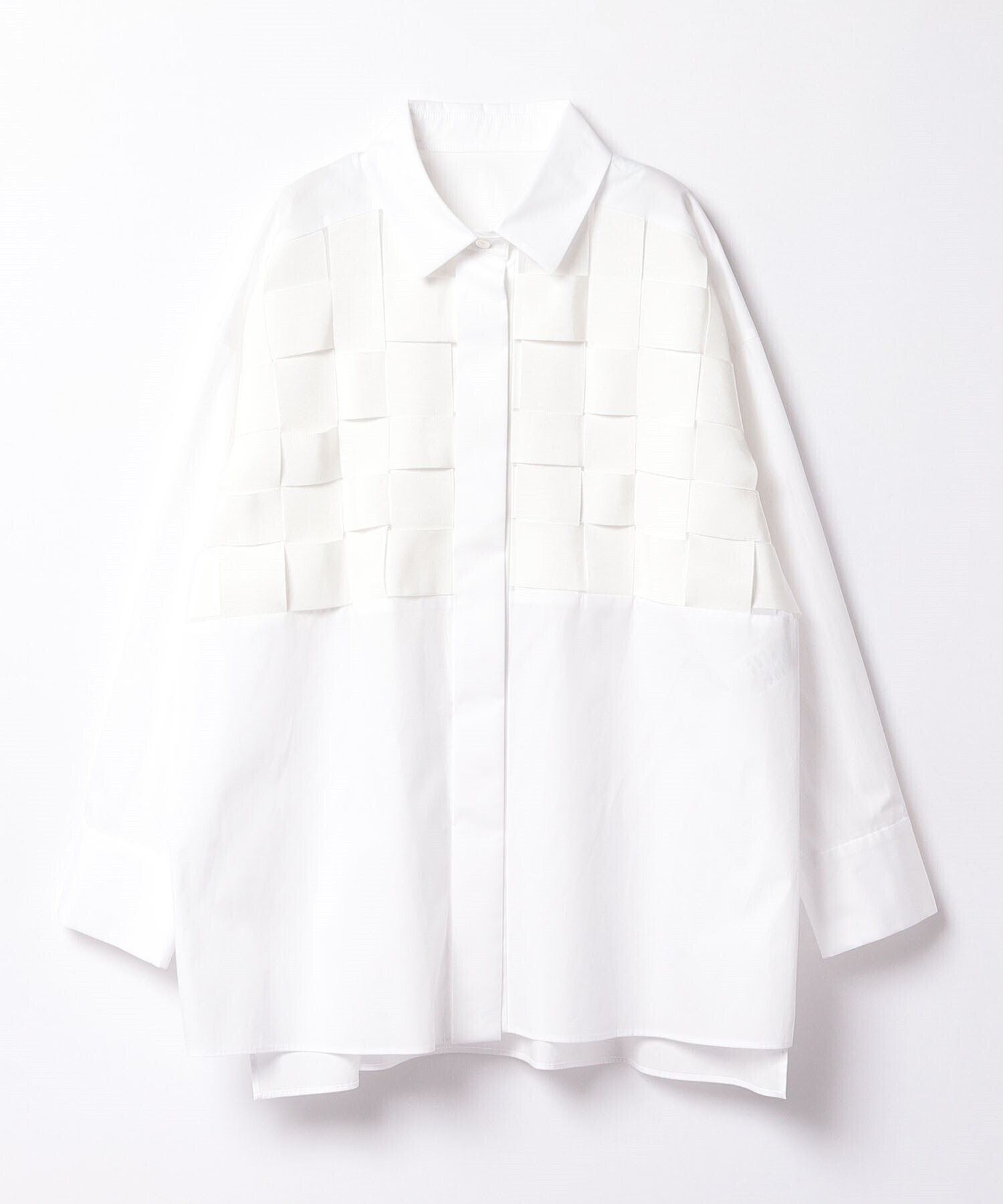 LANVIN COLLECTION グログランチェックシャツブラウス