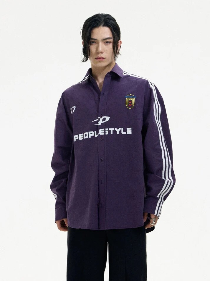 PEOPLESTYLE OverSize Side Line Long-sleeved Shirt