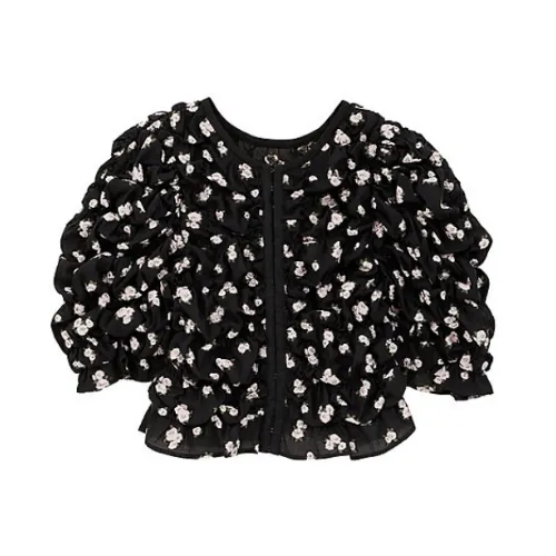 CLANE MINAMI TANAKA×CLANE W FACE FLOWER JACQUARD SHIRRING TOPS