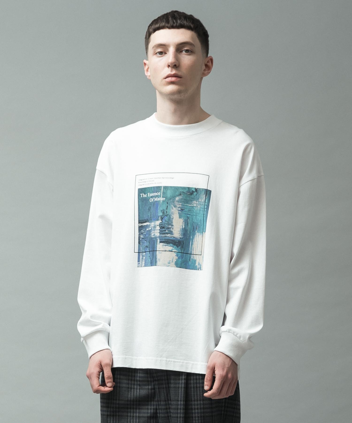 SLICK L/SドロップショルダープリントTシャツ(Abstract)