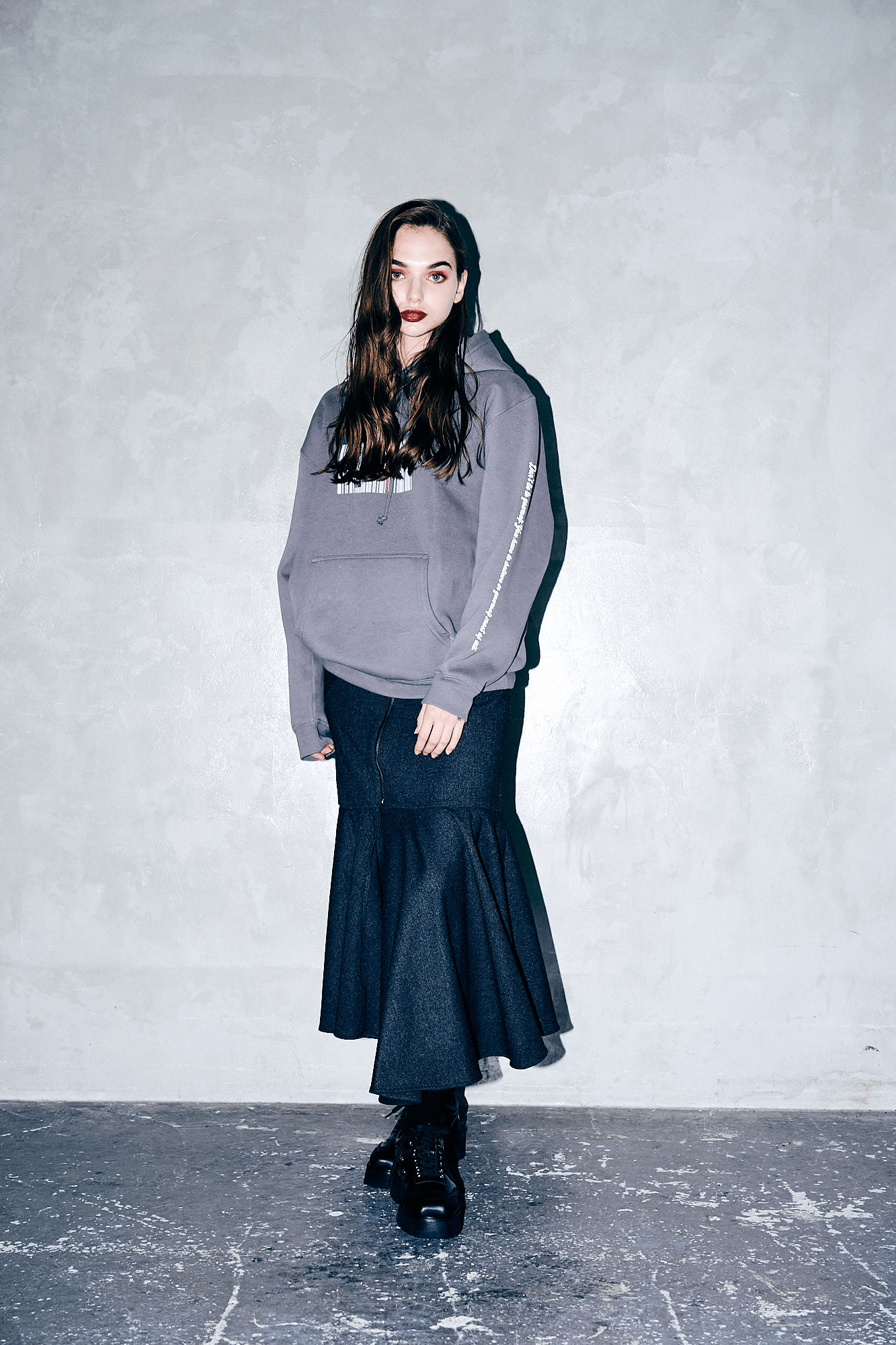 ADDIXY RIDERS FRONT ZIP SKIRT / GRAY