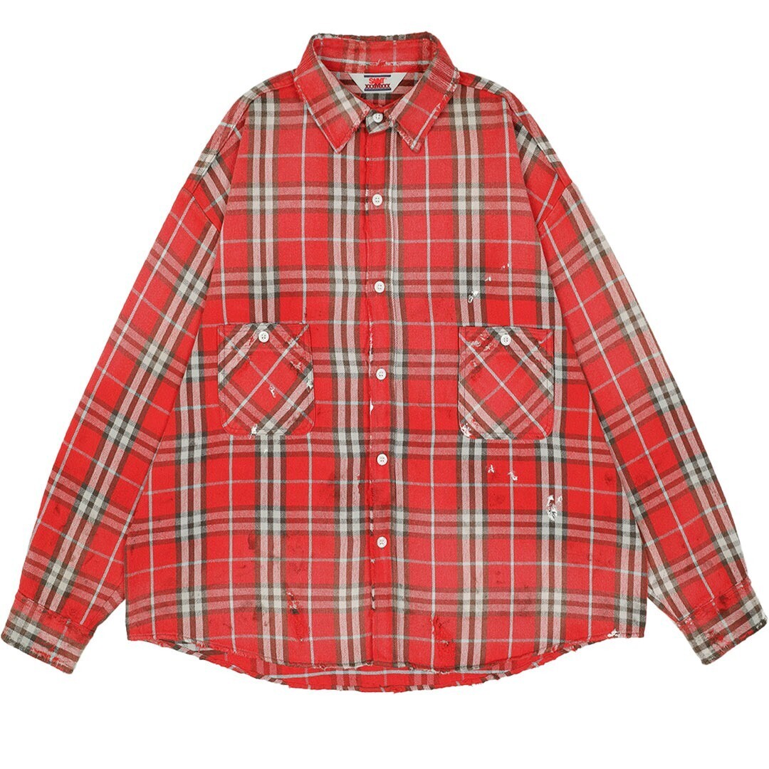 ©SAINT M×××××× SM042 CHECK FLANNEL SHIRT
