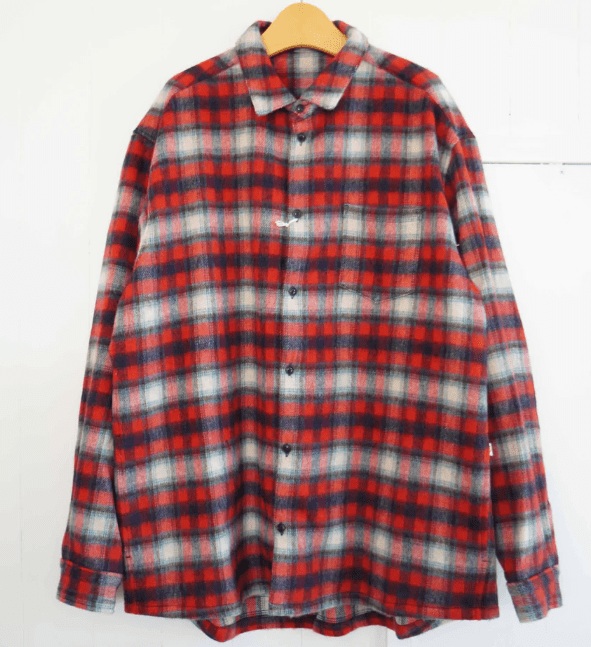 MASTER&CO ALPACA CHECK SHIRT WITH SIDE POKET