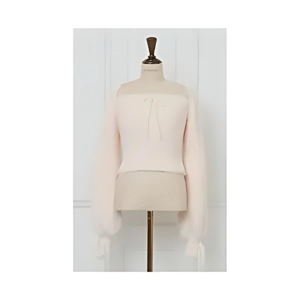 MISTREASS Narrow Ribbon Fluffy Knit Ensemble