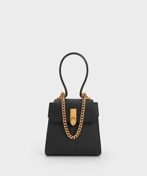 CHARLES & KEITH ロケット チェーンリンクトラペーズバッグ