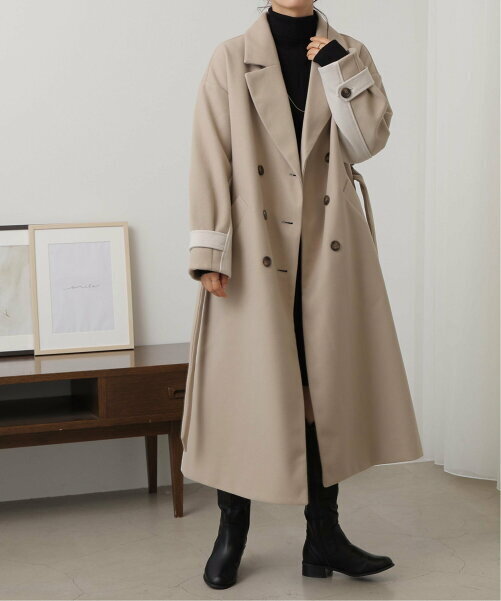 frames RAY CASSIN ニットモッサライト 配色ウインタートレンチコート