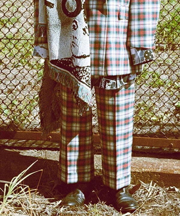 BODYSONG. PLAIDGANGTR ワイドパンツ