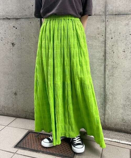 Ciaopanic コットン刺繍シャーリングスカート