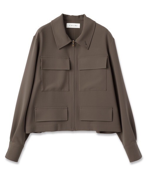 CULLNI Stretch Double Cloth Big Pocket Shirt Jacket