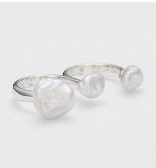agate シルバー淡水パールリング