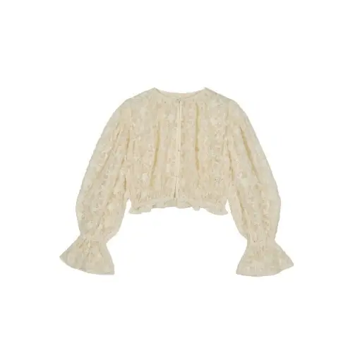Ameri VINTAGE BRUSHED LACE VOLUME BLOUSE