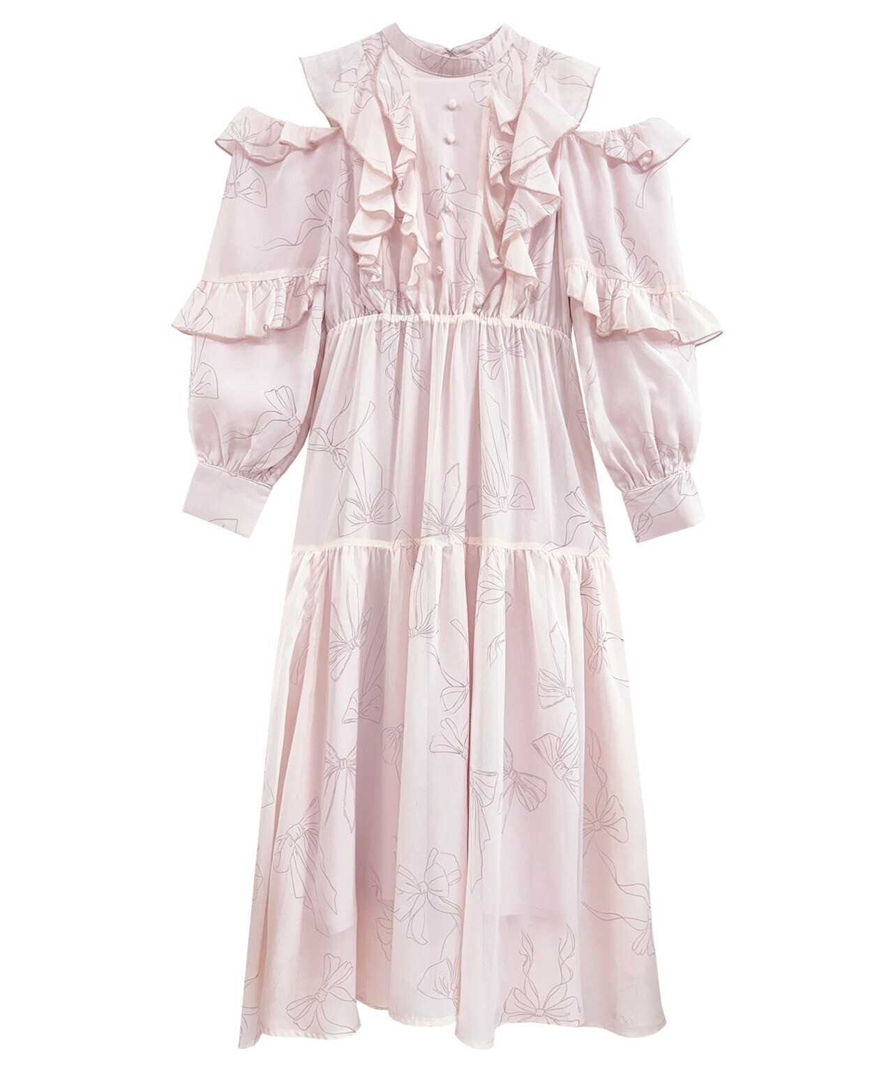 Rosé Muse ribbon pattern dress