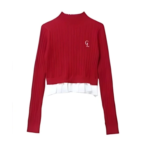 CALNAMUR MINI CABLE FRILL HEM KNIT