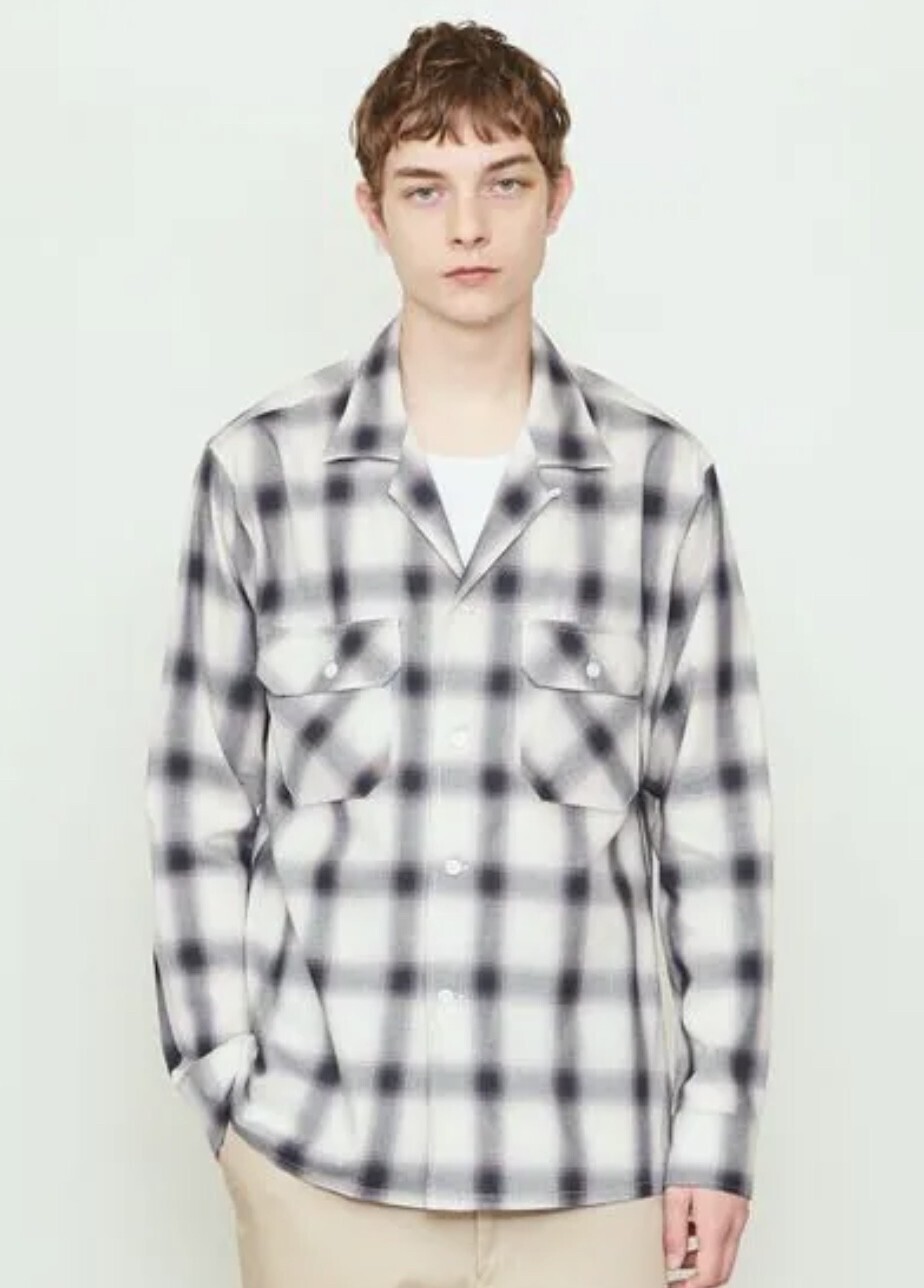 UNITED ARROWS & SONS OMBRE/CHECK OPEN SHIRT/シャツ