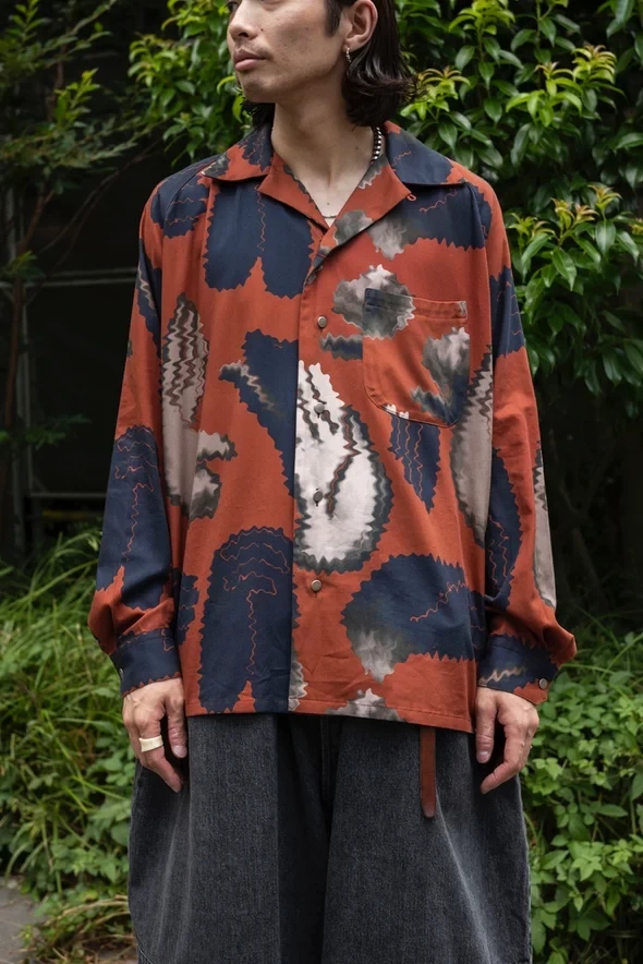 M'S BRAQUE LONG SLEEVE ALOHA SHIRT