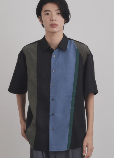tk.TAKEO KIKUCHI スエードタッチ切替シャツ