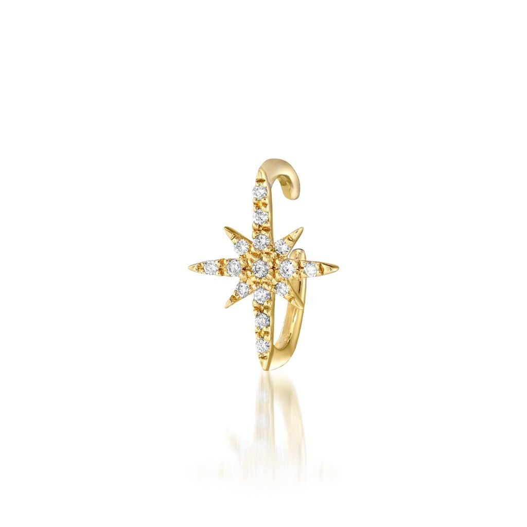 STAR JEWELRY K18 イヤーカフ CROSSING STAR EAR CUFF(片耳用)