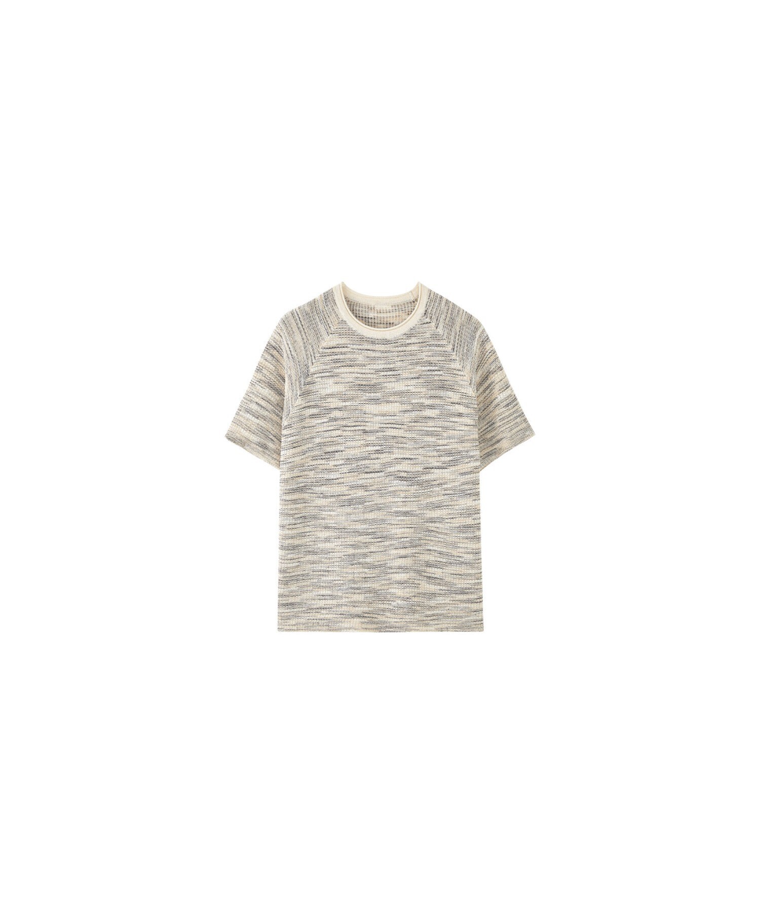 tageechita メランジニットハーフスリーブTシャツ