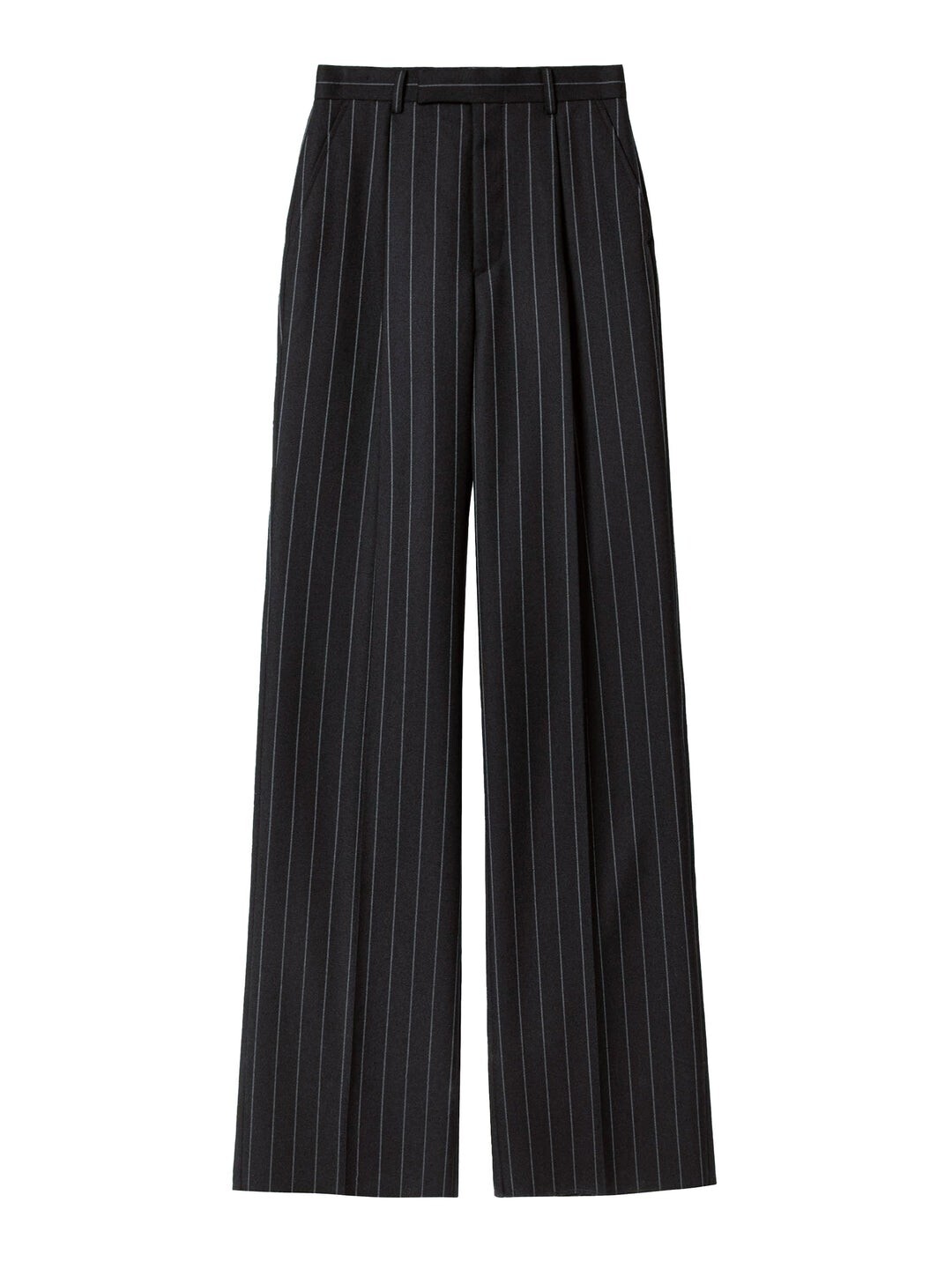 JOHN LAWRENCE SULLIVAN Wool stripe pleated trousers