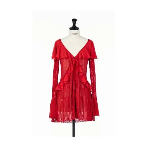 FETICO LACE KNIT LONGLINE CARDIGAN