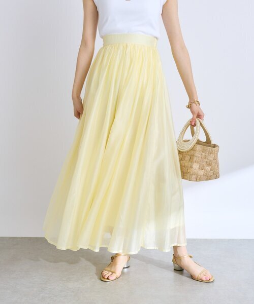 La boutique BonBon ニュアンスギャザーシアースカート