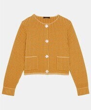 TARAJARMON Compact velvet knit cardigan