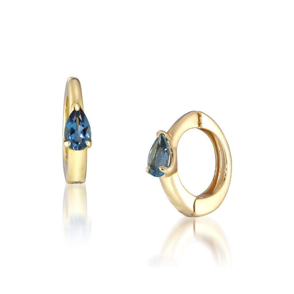 STAR JEWELRY K10 イヤリング BLUE TOPAZ CLIP EARRINGS