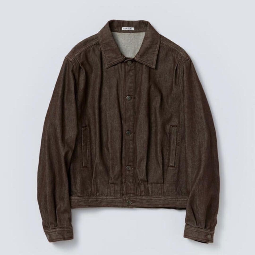 AURALEE WASHED HARD TWIST DENIM BLOUZON 4