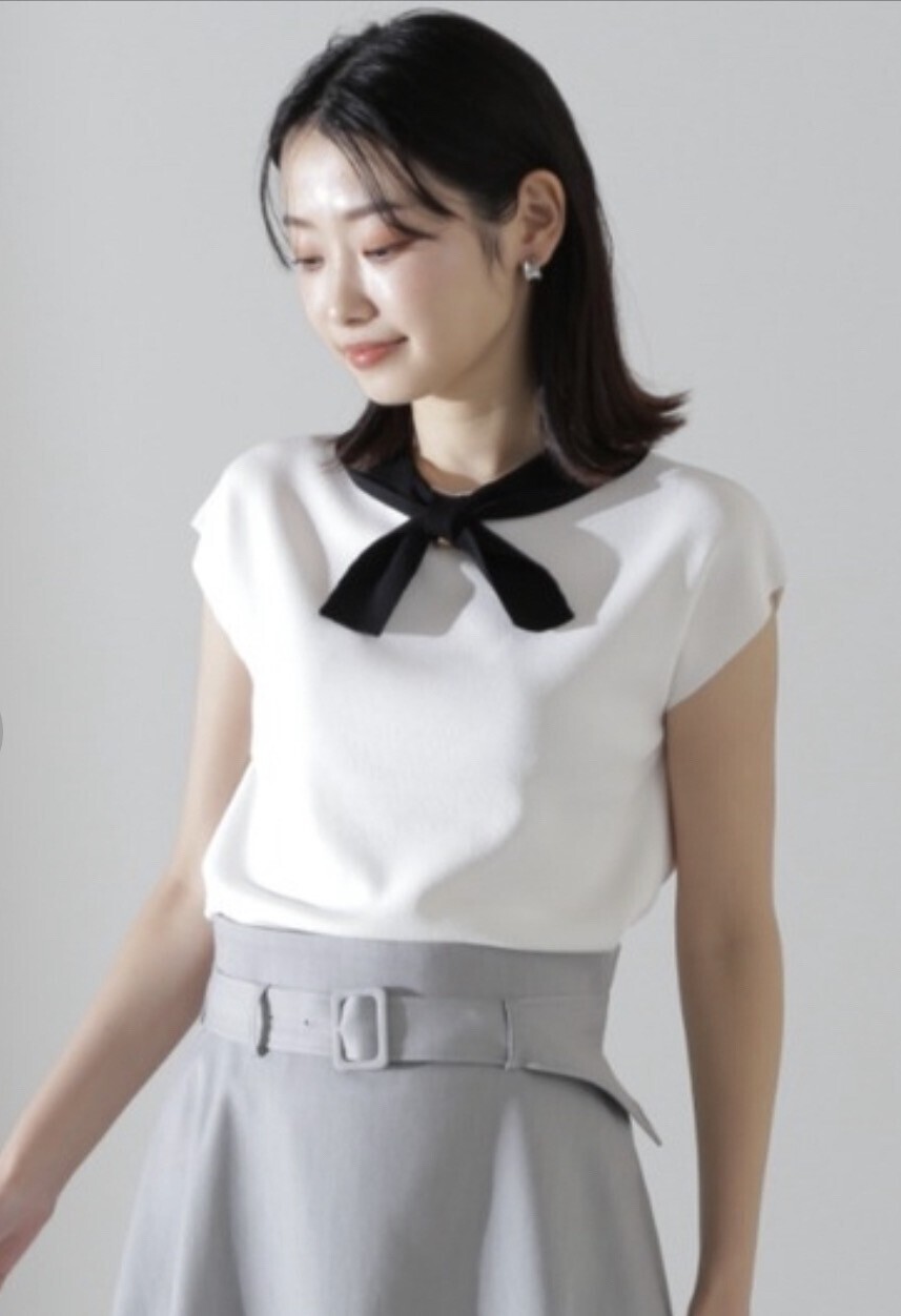 NATURAL BEAUTY BASIC マルチウェイボウタイニット