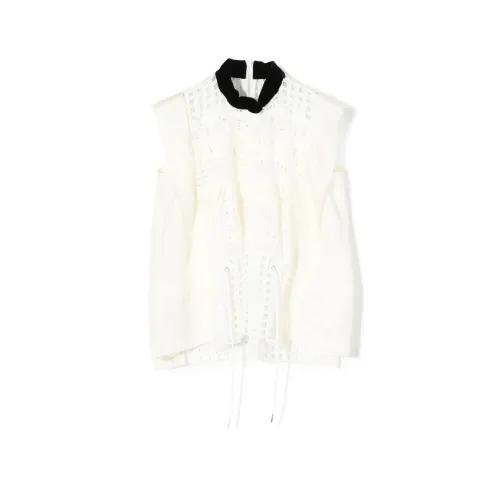 sacai エンブロイダリーノースリーブシャツ