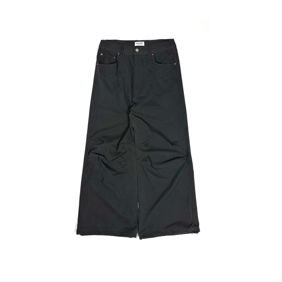 FACCIES Holey Ripstop Straight Wide PT(BLACK)