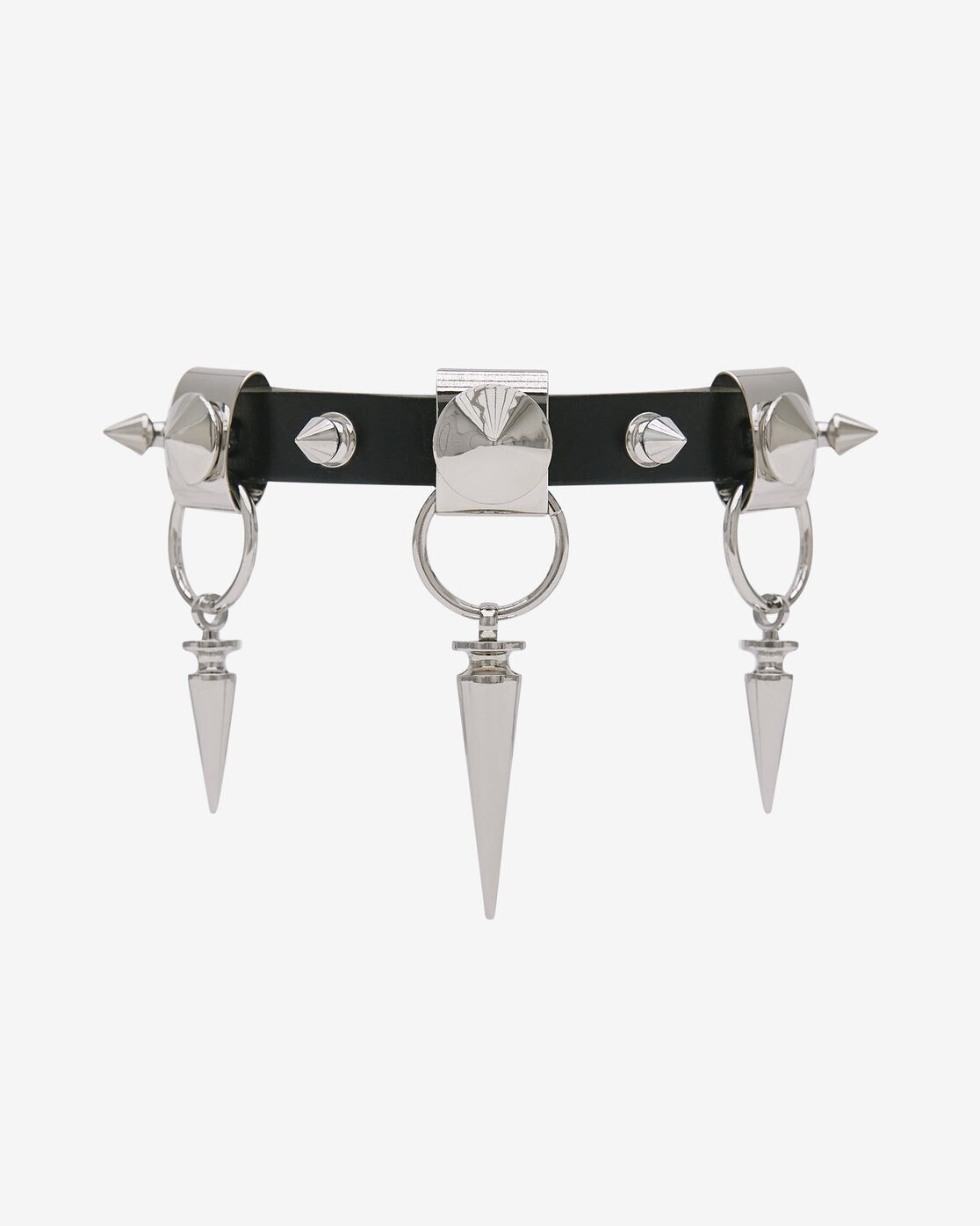 JUNYA WATANABE JUNYA WATANABE Women's Leather Studded Choker Black/Silver