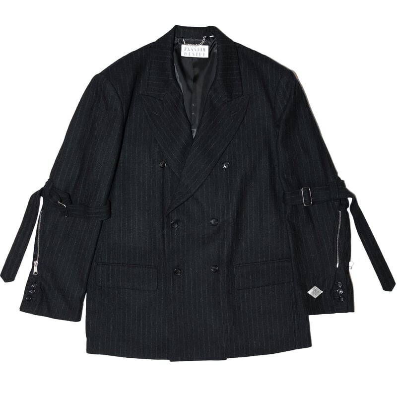el conductorH BELTED BONDAGE DOUBLE BREASTED JKT