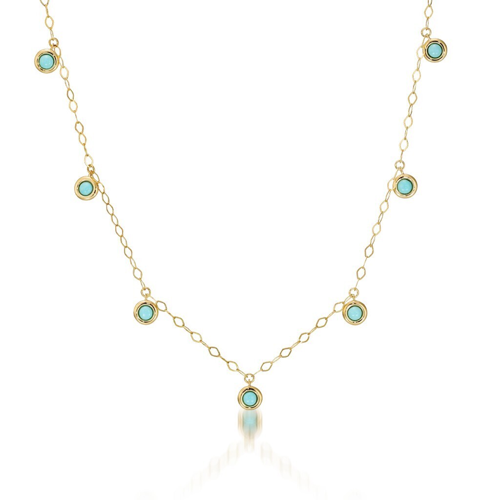 STAR JEWELRY K10 ネックレス TURQUOISE CIRCLE NECKLACE
