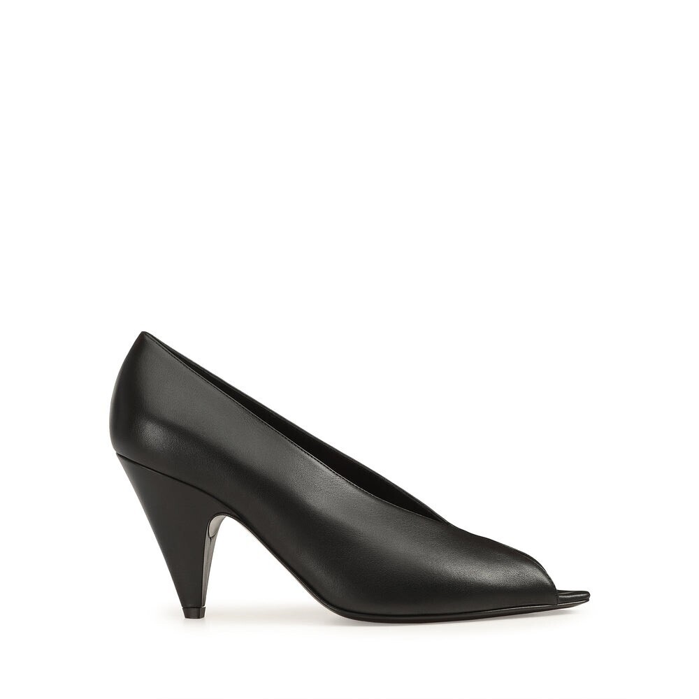 sergio rossi BEAK PEEP TOE PUMP - BLACK