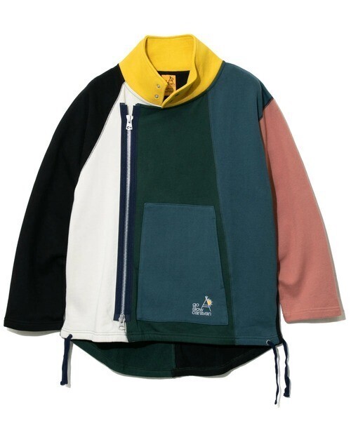 go slow caravan 空紡糸裏毛 CRAZY BIG ZIP スタンドジャケット