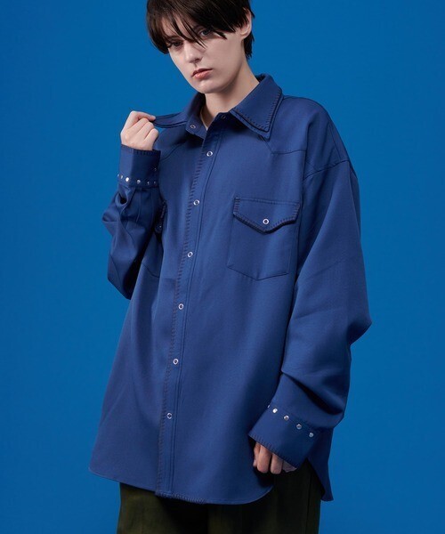 ONCILY BLANKET STITCH WESTERN SHIRT
