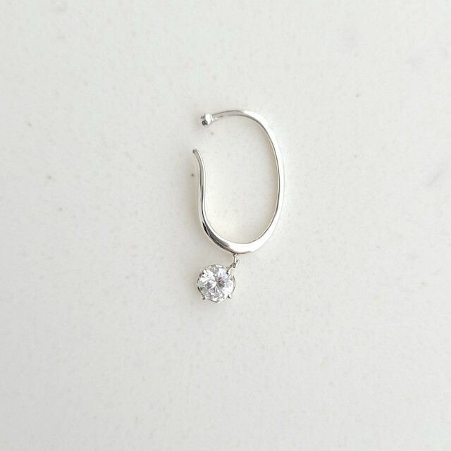 Kumpel by p <Herz> CZ wide Earcuff / CZの揺れるワイドイヤーカフ with オリジナルシャトン