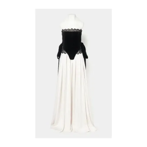 tanakadaisuke side ribbon corset velvet dress
