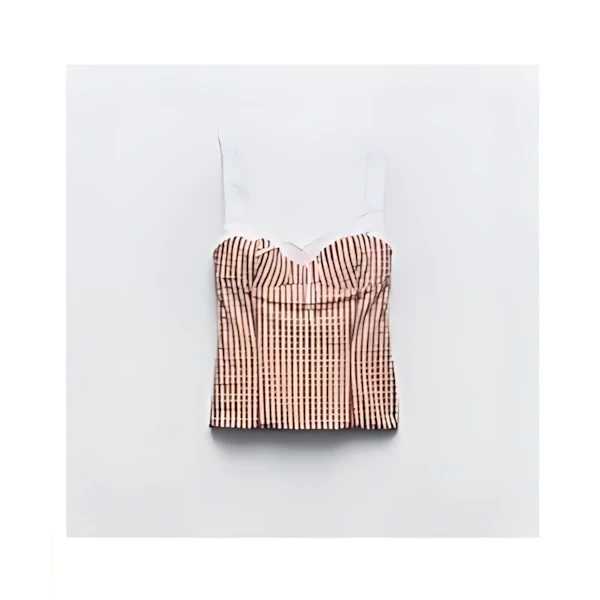 ZARA コントラスト ギンガムチェックトップス