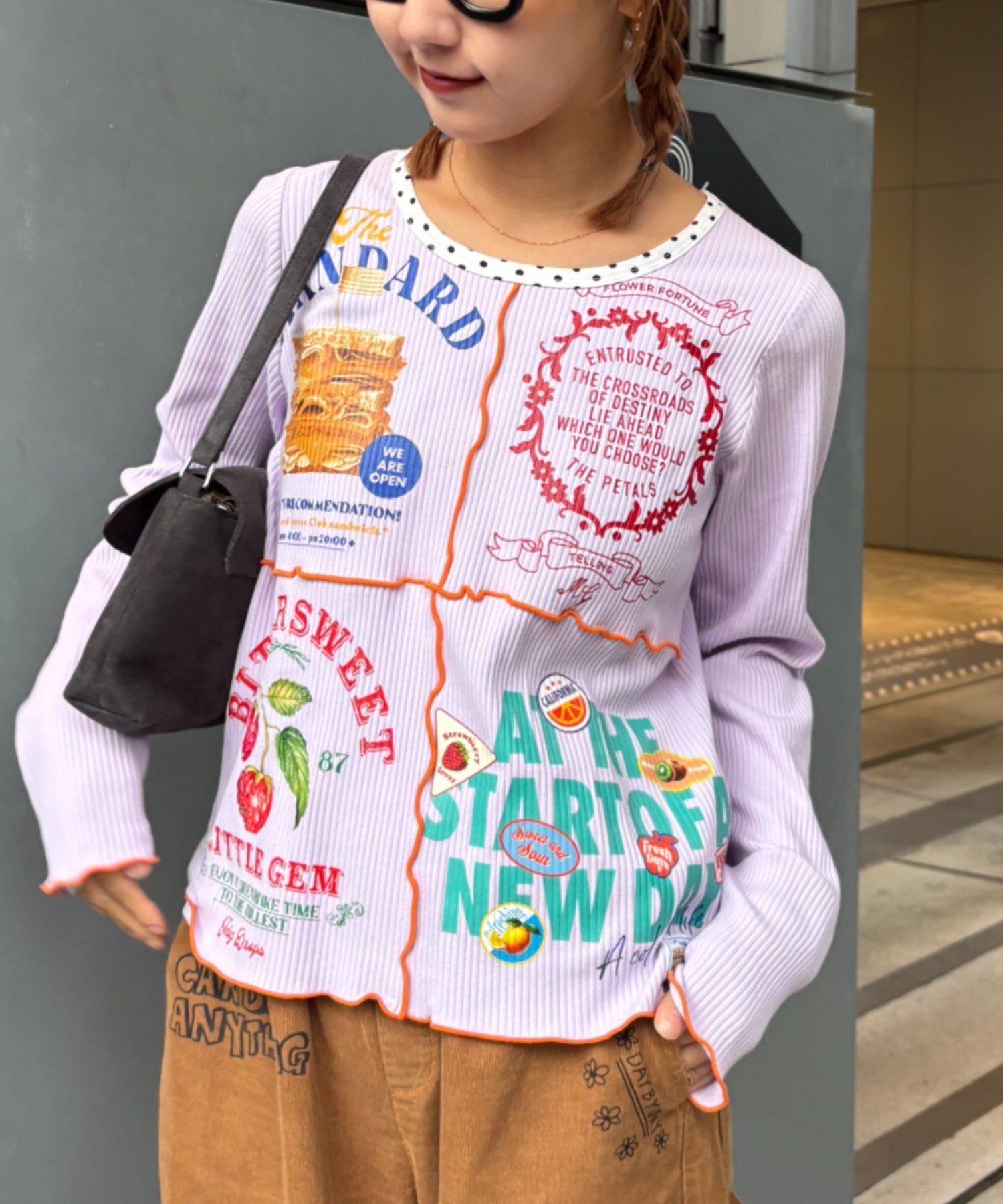 HELLO.SANFRANCISCO パッチワークプリントトップス